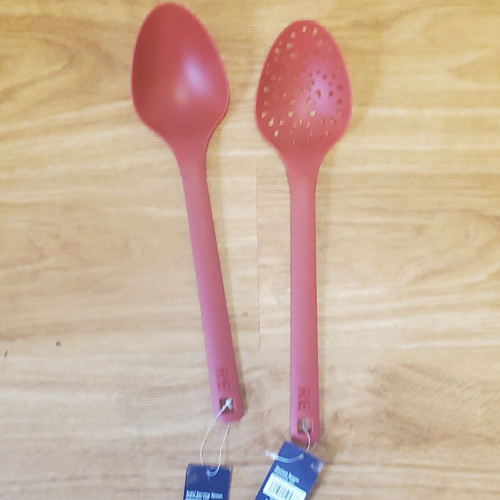 NEW solid serving spoon and slotted spoon